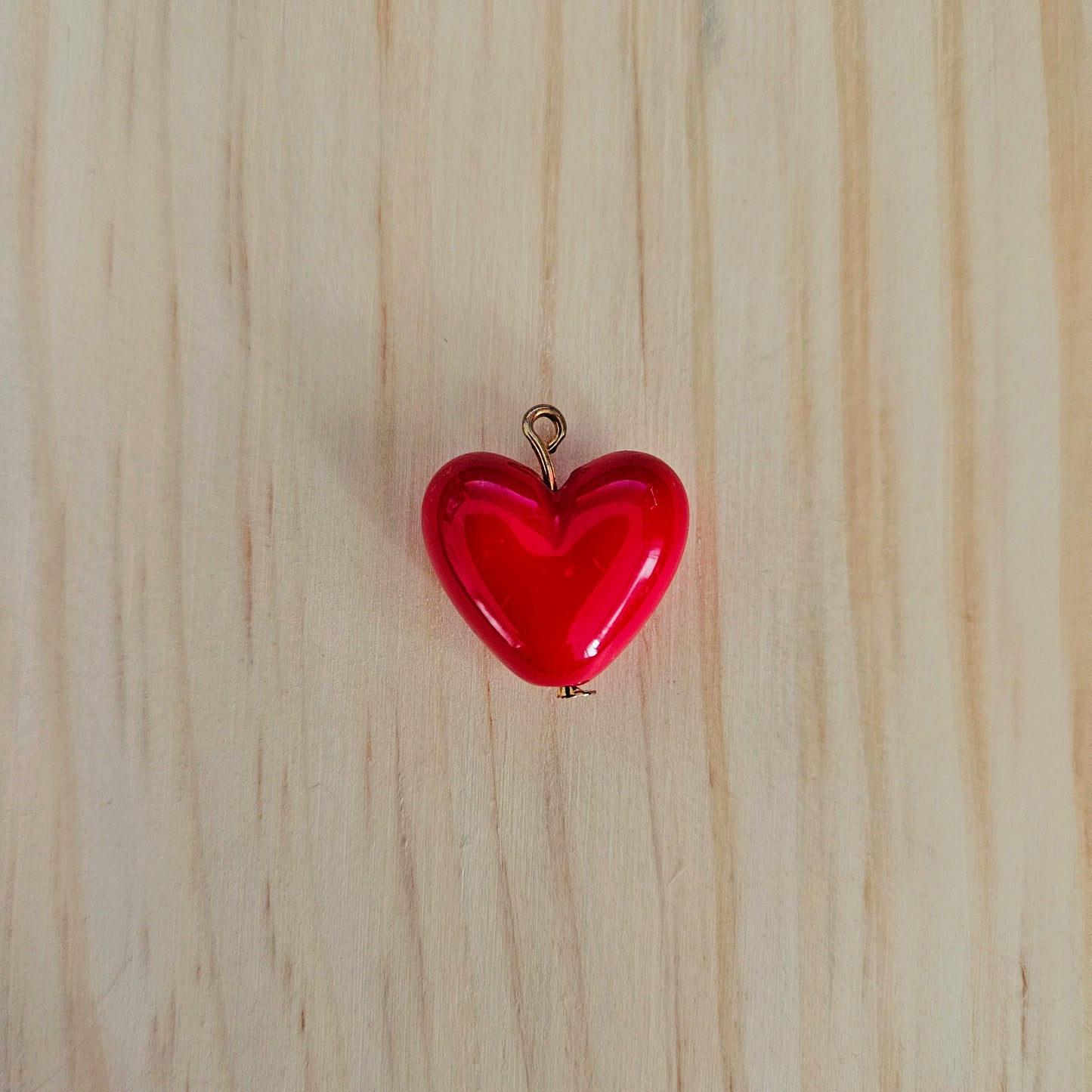 Pampille individuelle perle rouge coeur (179)