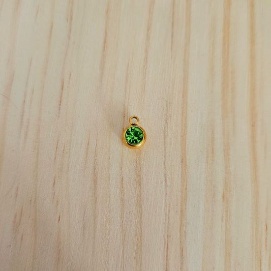 Pampille individuelle dorée strass vert (155)