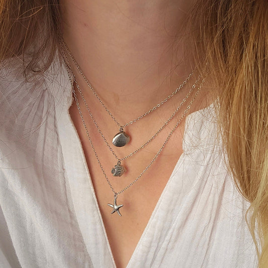 Collier Ambre argenté