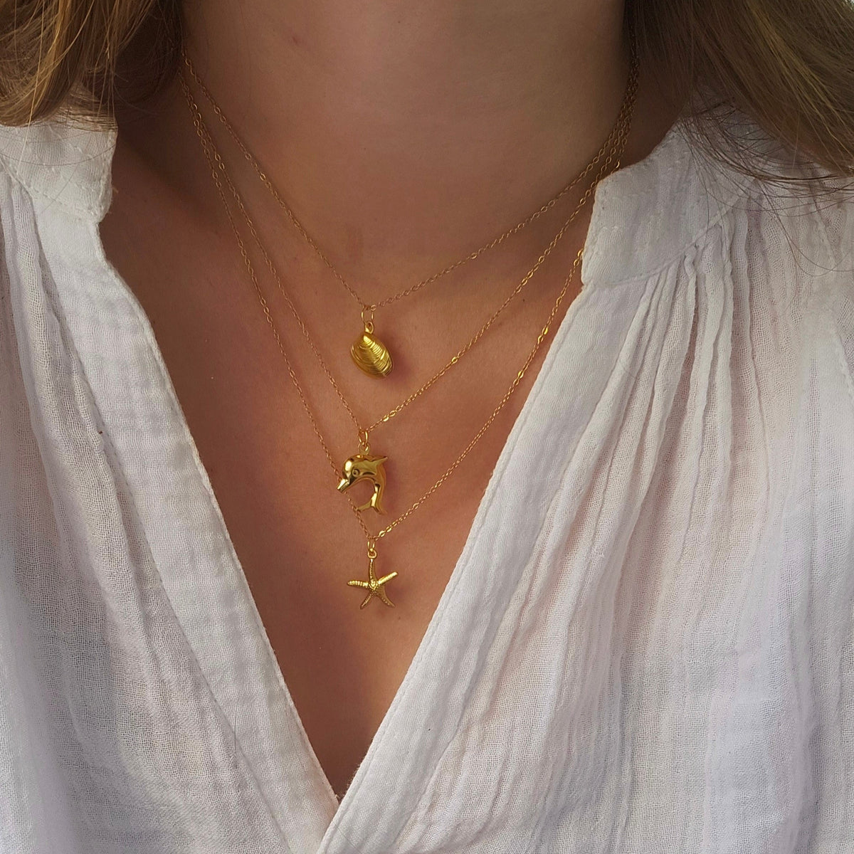 Collier Ambre doré